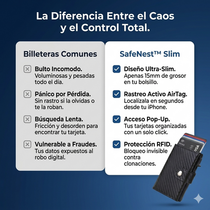 SafeNest™ Cartera Slim con AirTag [Acceso Rápido y Seguridad en tu Bolsillo]